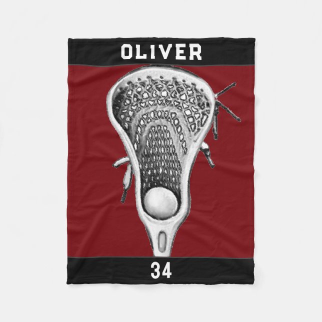 Personalised Lacrosse Gift Ideas Fleece Blanket (Front)