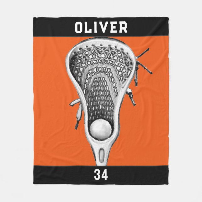 Personalised Lacrosse Gift Ideas Fleece Blanket (Front)