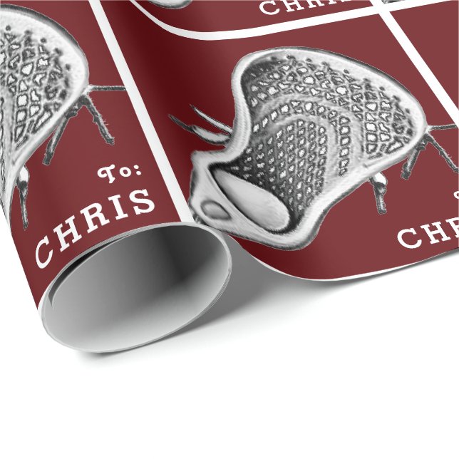 Personalised Lacrosse Gift Wrapping Paper (Roll Corner)