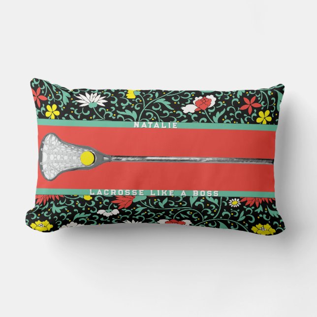 Personalised Lacrosse Gifts Lumbar Pillow (Front)
