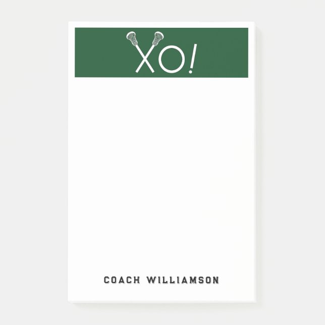 Personalised Lacrosse Gifts Post-it Notes (Front)