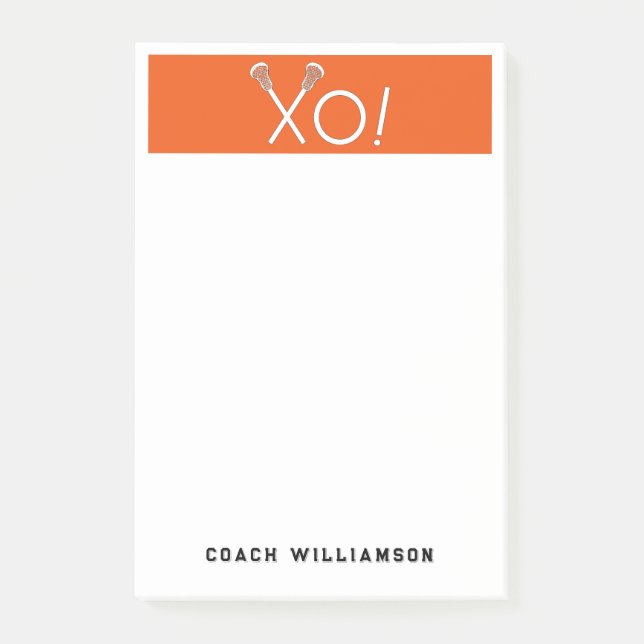 Personalised Lacrosse Gifts Post-it Notes (Front)