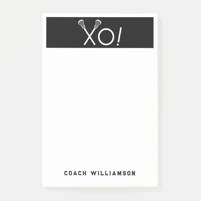 Personalised Lacrosse Gifts Post-it Notes (Front)