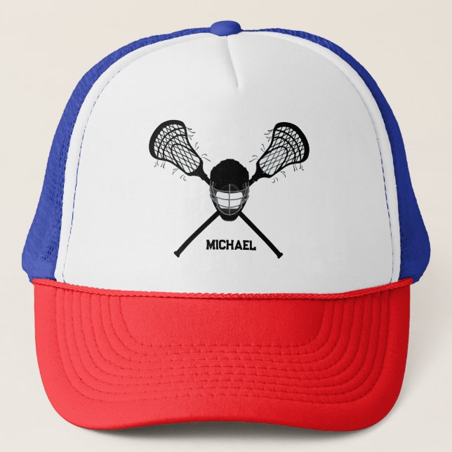 Personalised Lacrosse Name Trucker Hat (Front)