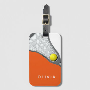 Personalised Lacrosse Orange Luggage Tag