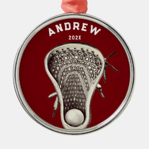 Personalised Lacrosse Player 2022 Collectable Metal Tree Decoration