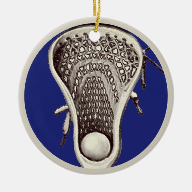 Personalised Lacrosse Player 2025 Ceramic Tree Decoration (Front)