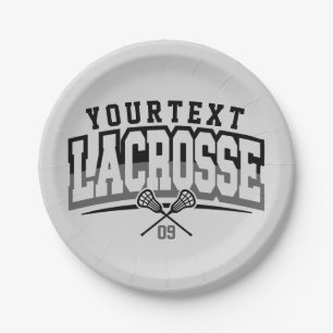 Personalised Lacrosse Player ADD NAME Team Number Paper Plate