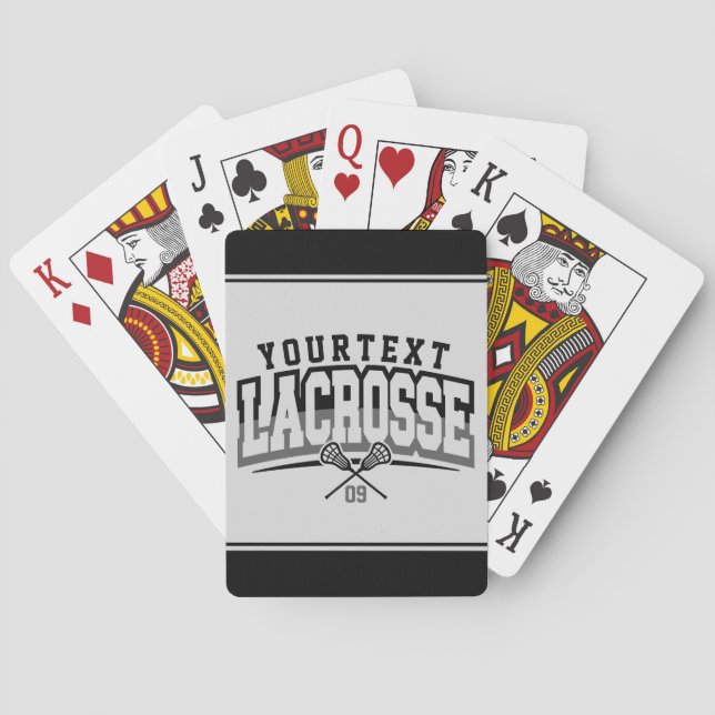 Personalised Lacrosse Player ADD NAME Team Number Playing Cards (Back)