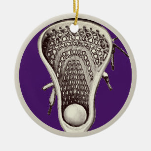 Personalised Lacrosse Player Collectable Ceramic Tree Decoration