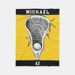 Personalised Lacrosse Player Fleece Blanket