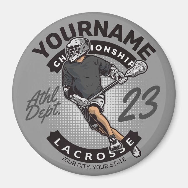 Personalised Lacrosse Player Sports Team Attack  Magnet (Front)