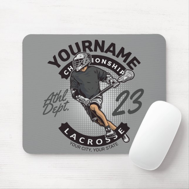 Personalised Lacrosse Player Sports Team Attack  Mouse Pad (With Mouse)