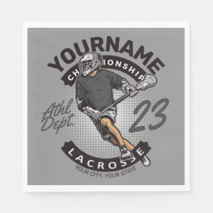 Personalised Lacrosse Player Sports Team Attack Napkin