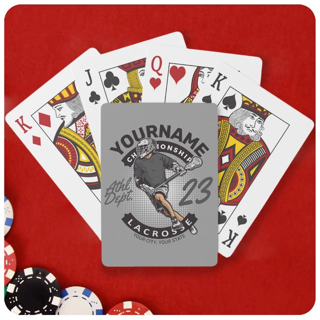 Personalised Lacrosse Player Sports Team Attack  Playing Cards (Creator Uploaded)
