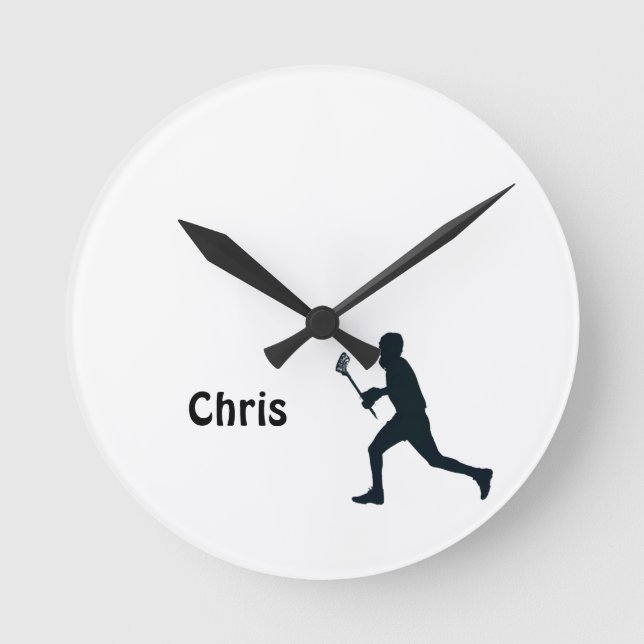 Personalised Lacrosse Round Clock (Front)