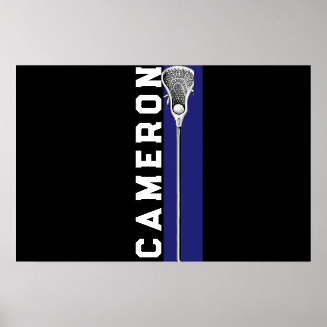 Personalised Lacrosse Team Blue Poster (Front)