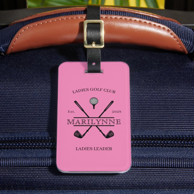 Personalised Ladies Club Name Golf Bag Tag (Front Insitu 2)