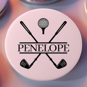 Personalised Ladies Golf Name 7.5 Cm Round Badge