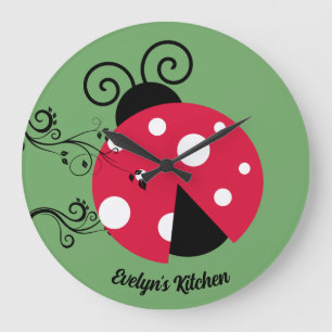 Personalised Lady Bug Kitchen Clock Ladybug
