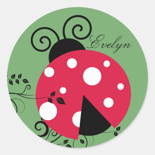 Personalised Lady Bug Stickers Seals Ladybug (Front)
