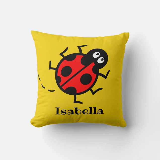 Personalised Ladybird Pattern Cushion (Front)