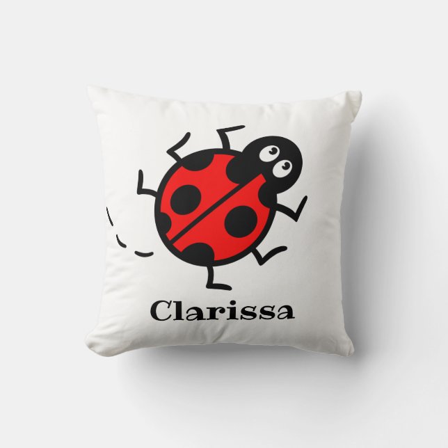 Personalised Ladybird Pattern Cushion (Front)