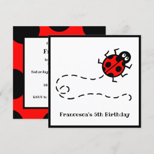 Personalised Ladybird Pattern Invitation