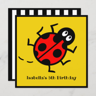 Personalised Ladybird Pattern Invitation