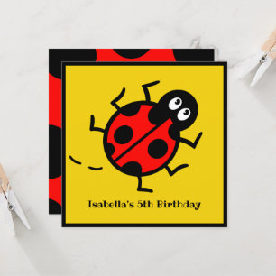 Personalised Ladybird Pattern Invitation