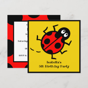 Personalised Ladybird Pattern Invitation