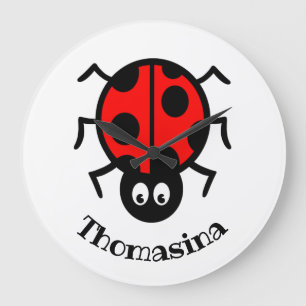 Personalised Ladybird Pattern Wall Clock