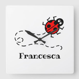 Personalised Ladybird Pattern Wall Clock