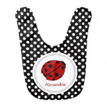 Personalised: Ladybug And Polka-dots Bib