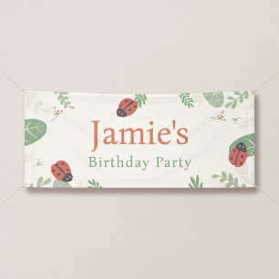 Personalised Ladybug Birthday Party Banner