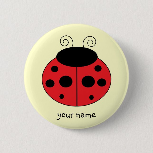 Personalised Ladybug Button (Front)