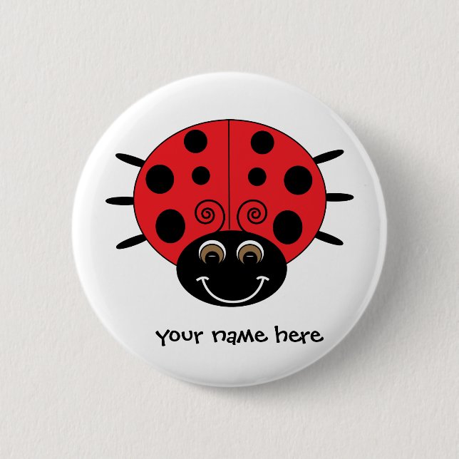 Personalised Ladybug Button (Front)