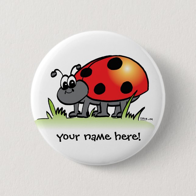 Personalised Ladybug Button (Front)