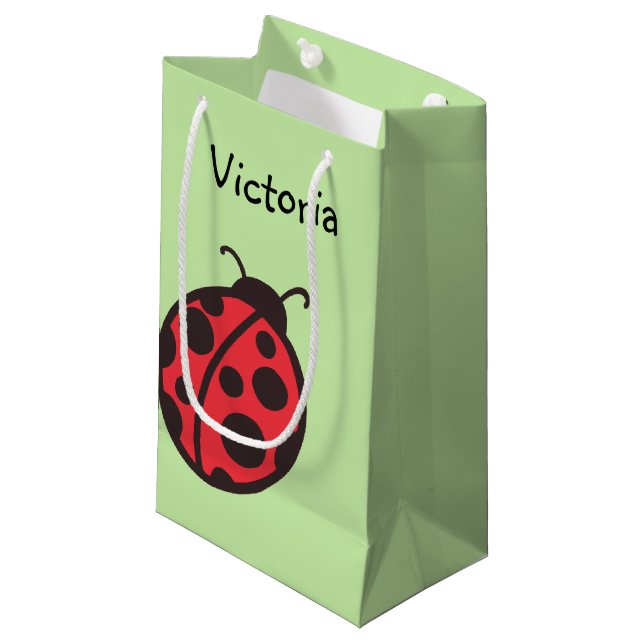 Personalised Ladybug Gift Bag (Front Angled)