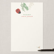 Personalised Ladybug Kids Writing Paper
