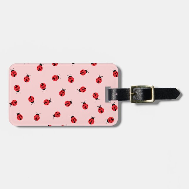 Personalised Ladybug Luggage Tag (Front Horizontal)