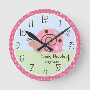 Personalised Ladybug Lullaby/Snail Nursery Clock