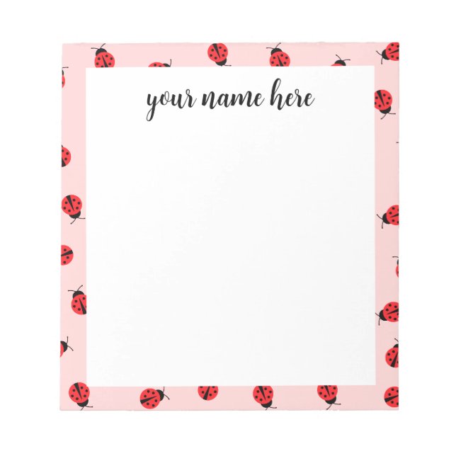 Personalised Ladybug Notepad (Front)