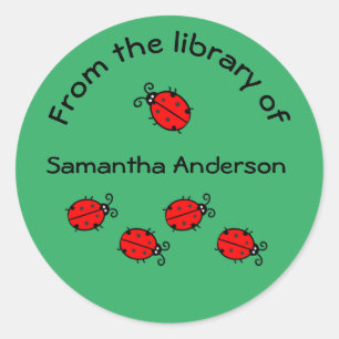 Personalised Ladybug Sticker Bookplate