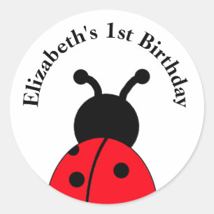 Personalised Ladybug Stickers with name and year