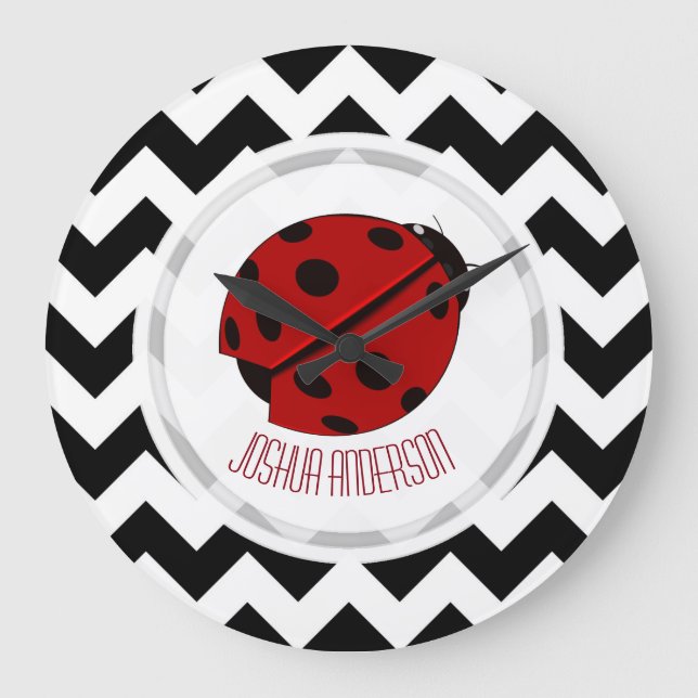 Personalised Ladybug Wall Clock (Front)