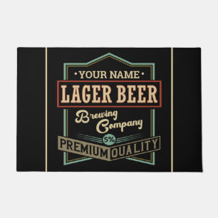 Personalised Lager Beer Brewing Co Label Bar Pub   Doormat