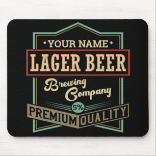 Personalised Lager Beer Brewing Co Label Bar Pub Mouse Pad