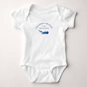 Personalised Lake Arrowhead map date established Baby Bodysuit