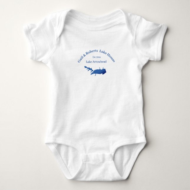 Personalised Lake Arrowhead map date established Baby Bodysuit (Front)